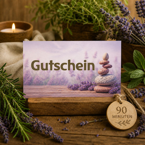 90 Minuten Gutschein mit Kräutern, Kerze und natürlichem Holz